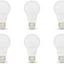 Amazon Basics A19 LED Light Bulbs, 60 Watt Equivalent, Energy Efficient 9W, E26 Standard Base, Daylight White 5000K, Dimmable, 10,000 Hour Lifetime , 6-Pack