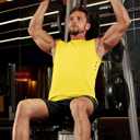 TACVASEN Sleeveless Shirts for Men Tank Tops Quick Dry Workout Muscle Shirt (Yellow, XL)