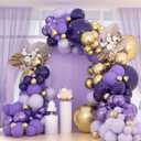 163pcs Purple & Gold Balloon Garland Arch Kit - Dark Purple, Lavender Lilac, Metallic Gold Balloons for Weddings, Baby Showers, Bachelorette Princess Parties