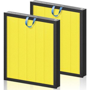 Vital 100S Pet Care Replacement Filter for LEVOIT Vital 100S and Vital 100S-P Air Purifier, H13 True HEPA and High-Efficiency Activated Carbon Filter, Vital 100S-RF-PA, LRF-V102-YUS, 2 Pack, Yellow (Vital 100S / Vital 100S-P, Yellow - Pet Care Filter)
