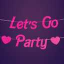 HOUSE OF PARTY Let's Go Party Banner - 5 Ft | Pink Glitter Bachelorette Party for Decoration | Girls Banner for Photo Props, Birthday & Halloween Decorations Party Banner (Pink)