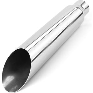 Exhaust Tips 2.5" Inlet 3.5" Outlet 18" Long Stainless Steel Angle Cut 45°