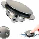 Brushed Bathtub Stopper Tub Drain,Welsan Universal Pop Up Tub Drain Stopper Replacement Tip Toe, Lift and Turn with 2-Hole Overflow Face Plate Cover and EZ Bath Tub Plug (Brushed Nickel)