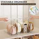 JOYZAN Stackable Purse Organizer for Closet, Adjustable Closet Purse Organizer, Clear Acrylic Shelf Dividers, Detachable Handbag Storage Separator Dividers for Home, Office - 2 Pack