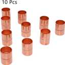 Straight Copper Fittings,7/8 Inch ID Copper Pipe Welding Joint for HVAC and Refrigeration with Rolled Tube Stop Sweat Ends,Pack of 10