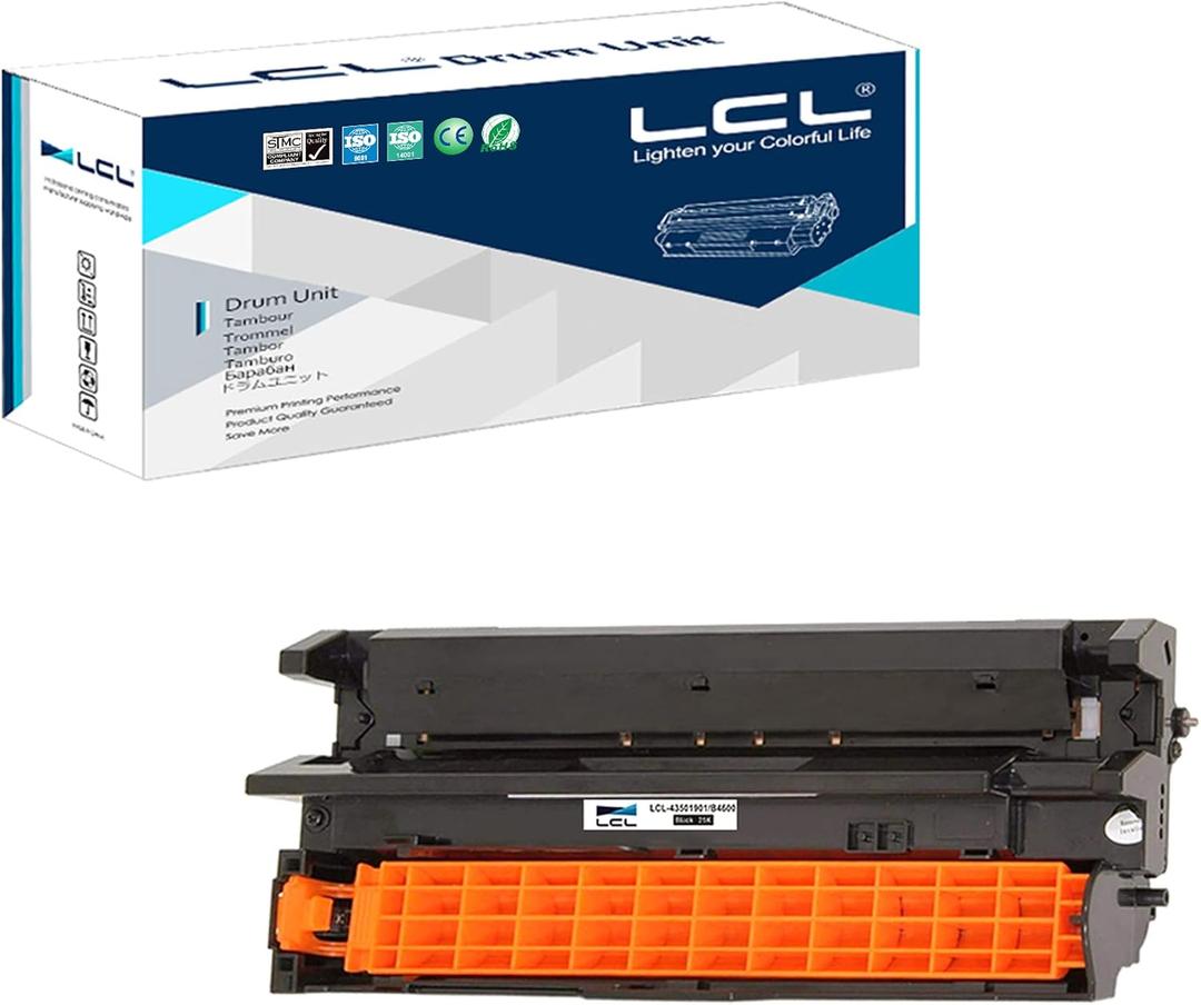 LCL Compatible Drum Unit Replacement for OKI 43501901 25000 Pages Drum for B4500n B4550 B4550n B4600 B4600n B4400 B4400N B4500N Printer (1-Pack Black)