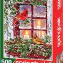 Springbok 500 Piece Jigsaw Puzzle for Adults - Together for Christmas Features a Pair of Cardinals on a Snowy Winter's Holiday Outdoor Scene Precision-Cut Puzzle Pieces Made in The USA (Multi)