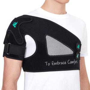 KD Shoulder Support Brace: Shoulder Stability Brace for Torn Rotator Cuff, AC Joint Pain Relief, Dislocation, Tendonitis, Arthritis - Shoulder Braces for Men/Women with X-Strap Support System (Medium)