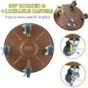 2 Pack Plant Caddy with Wheels, 12" Rolling Plant Stand 265 LBS Heavy Duty Metal Tray No Holes with Large Metal 360 Lockable Caster Wheels for Outdoor Indoor Large Plant Pots, Flower Pot, Patio