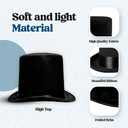 Funny Party Hats Black Top Hat - Victorian Hat for Men - Felt Tuxedo Costume Hat - Coachman Hat - Dress Up Hat (Black - 1 Pack)