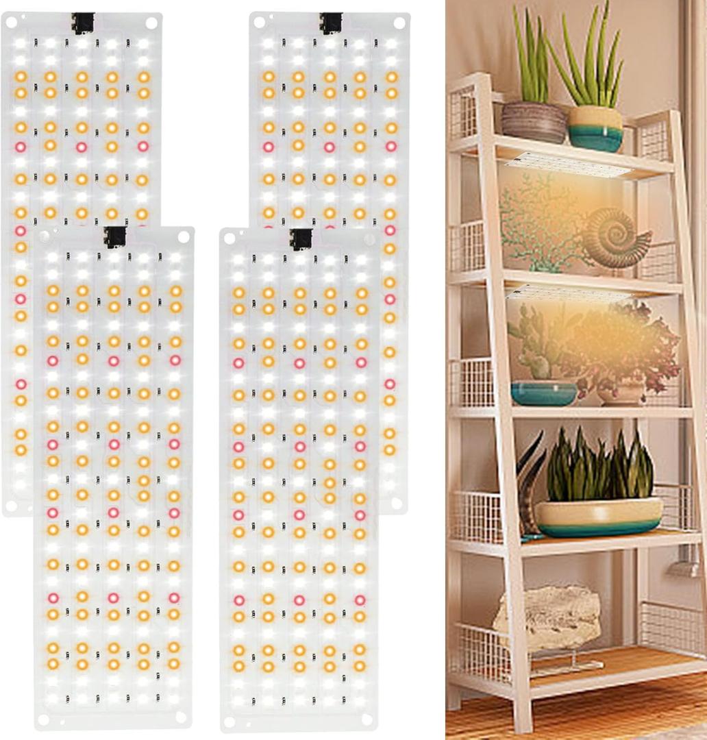 Plant Grow Light, 540 LEDs Full Spectrum Grow Lights for Indoor Plants 40W, Panel Grow Lamp with 3/9/12H Timer, 10 Dimmable Levels for Plants Growing 4 Pack, for Under Cabinet Plant
