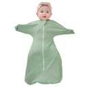 ZIGJOY Shark-Fin Transition Swaddle - 1.0 Tog Baby Sleep Sack 3-6 Months Soft Cotton Transitional Baby Wearable Blanket with 2-Way Zipper for All Seasons, Blue, Medium