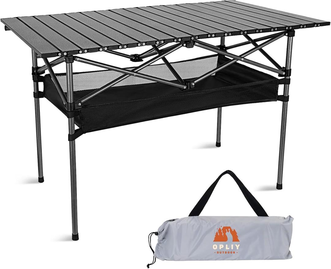 Opliy Portable Folding Camping Table for 4-6 Persons Aluminum Collapsible Table Lightweight with Carry Bag for Camping, Hiking, Picnics, BBQ, Beach Trips & Tailgating, XL