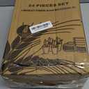 24 PCS Wheat Straw Dinnerware Set for Kids Toddler Plate Bowl Cup Sets Unbreakable BPA-Free Tableware Set with Divided Plate Microwave Dishwasher Safe Perfect for Home School Picnics (Colourful)