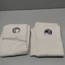 NICETOWN Natural Linen Curtains 84 inch Long 2 Panels Set, Grommet Top Thick Linen Burlap Semi Sheer Vertical Drapes Privacy Assured with Light Filtering for Bedroom/Living Room, W55 x L84