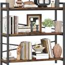 Book Shelf, 3 Tier Bookshelf size 35×10, Book Shelf Storage and Organization, Wooden and Metal Industrial Bookcase, Large Book Shelves for Home Living Room Bedroom Office Storage(Vintage)