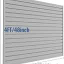 Slatwall Panel Garage Organizer PVC Slatwall Heavy Duty Wall Mounted Rack, Interlocking Slat Wall Panels for Tool Organization Peg Board(Grey 4 x 4 ft)