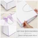 Silkfly 12 Pcs Thank You Gift Bags with Handle 12x10x4'' Welcome Elegant Gifts Bag with Bow Ribbon for Mother's Day Wedding Graduation Bridesmaid Baby Shower Birthday Housewarming (White,Lavender)