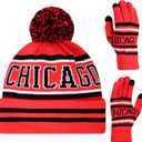 Vintage Classic Skull Cap Beanie Hat Cuffed Winter Hat Knit Comes with Warm Gloves Fasion Winter Gifts for Unisex Fans