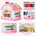 BOBUEXER Toddler Girl Toys 1-2 -Montessori Toys for 1 Year Old Girls,Baby Toys 6-12 12-18 Months, 1st Birthday Girl Gifts,10 in 1 Bilingual Learning Toy with Sound Light (Pink)