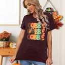 Thanksgiving Day Shirt for Women Gobble Turkey Tshirt Thanksgiving Tee Tops (XXL)