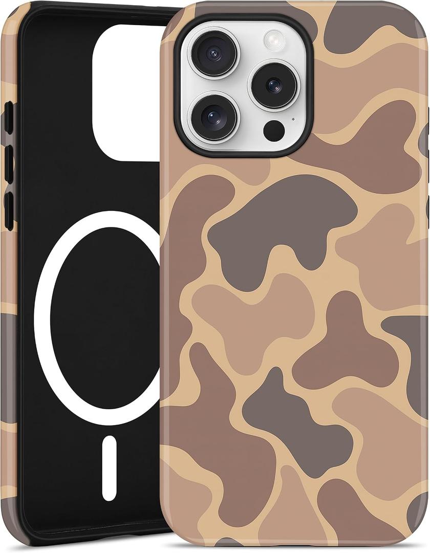 Jusy Magnetic Camo Phone Case for iPhone 12 Pro Max,Camo | Compatible with MagSafe, Duck Camo Design, TPU and PC Protective Shockproof Cover