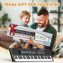 61 Keys Kids Piano Keyboard Toy with Mic Portable Electronic Piano for 3 4 5 6 7 8 Girls Boys Beginners Birthday Xmas Gifts, Black