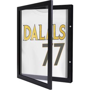 1 Pack 18" x 14" T-Shirt Display Frame with UV Protection Acrylic Jersey Frame, 1" Depth of Usable Space Shadow Box, Wood Display Case for Shirts, Jerseys, Memorabilia