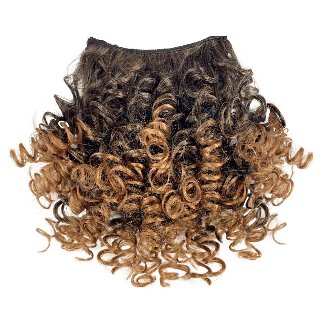 UAmy hair Spring Curl Bangs for Black Women Replaceable Curly Bangs with 2 BB Clips in Hairpieces Synthetic Curly Bangs for Daily Wear(T1B/30)