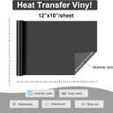 2 x Black HTV Heat Transfer Vinyl Roll - 12 x 10ft for T-Shirts & Apparel, Easy to Cut, Weed and Transfer, Ideal for Heat Transfer Designs!