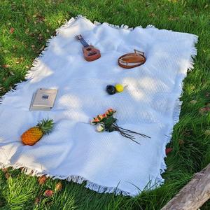 70"x 70" Picnic Blanket Extra Large,Layer Outdoor Blanket for 5 to 7 Adults,Camping Grass Lawn Park Accessories Cute Couple Gifts Ideas Wedding Registry for Camping, Park, Beach (White)