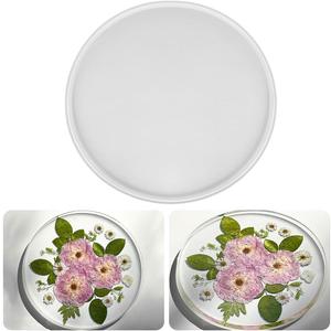 RESINWORLD 14'' XL Large Round Mold, 0.5'' Deep Silicone Mold Tray for Resin Casting