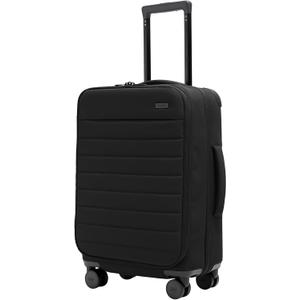 Away Softside Carry-On Suitcase, 22 Inch Lightweight, Expandable High-Strength Nylon Luggage With Spinner Wheels, Meets Requirements for Most Major Airlines, Jet Black