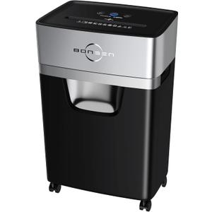 BONSEN 16-Sheet Heavy Duty Paper Shredder for Office, 60-Minute Running Time Cross-Cut CD Shredder with 60dB Low-Noise, 5.3-Gallon Pull Out Bin, Anti-Jam & Quiet Shredder for Home Office (S3102)