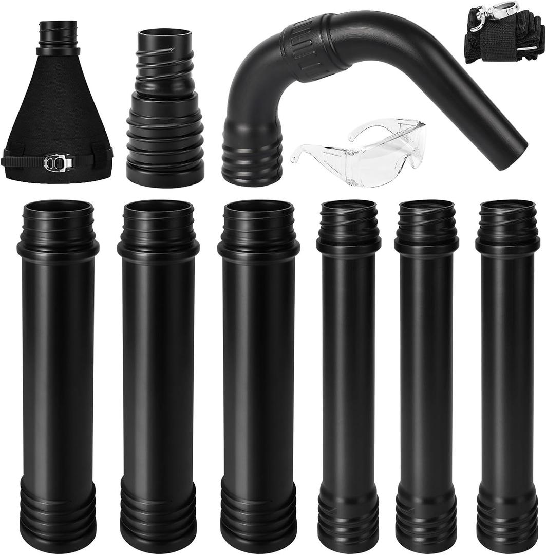 Buzzlett Upgraded Universal Gutter Cleaning Tools for Leaf Blowers, Compatible with Leaf Blower Brands EGO Power+, Worx, Black+ Decker, SUNCHERS, HEINPRO, RYAHT, DEWALT, etc. Extends Up to 11FT