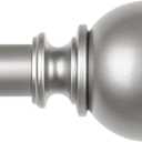 KAMANINA Curtain Rods for Windows 32 to 58 Inches (2.6-4.8ft), Adjustable Antique Silver Curtain Rod, 7/8 Inch Decorative Drapery Rod with Round Finials