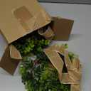 Yilloog 6 Pcs Mini Christmas Wreaths for Kitchen Cabinet 9" Small Christmas Artificial Boxwood Wreaths with Linen Bow Xmas Party Decor for Door Window Wall Farmhouse Hanging