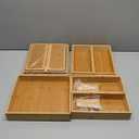 Lifewit Drawer Organizers 10 Pack(22 Grid) with 12 Inserts, Adjustable Bamboo Wooden Drawer Dividers, Stackable Storage Box for Utensils, Silverware, Makeup, Junk in Kitchen/Bathroom/Office/Vanity