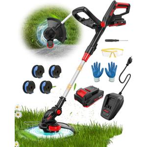 Humlest Weed Wacker Battery Powered Weed Eater with Fast Charge,2-in-1 Lawn Edger 13" Cordless String Trimmer,400W Grass Trimmer with Auto Line Feed,2.5Ah Electric Weedeater 20V Weed Trimmer