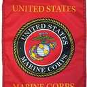 FlagSource Nylon USMC, Military Garden Flag, Made in The USA, 18x12" (Clear)