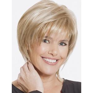 SEVENCOLORS Short Blonde Wigs for Women Pixie Cut Wigs with Bangs Straight Layered Short Hair Wigs Natural Looking Synthetic Light Blond Wigs
