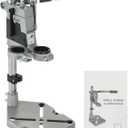 DASBET Universal Drill Press Stand | Adjustable Electric Bench Clamp Support Tool for Hand Drill Double Hole Workstation with Aluminum Base Portable Drill Press Table for Workbench Repair
