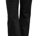 Sidefeel Womens Wide Leg Jeans High Waisted Straight Leg Stretchy Trendy Button Fly Raw Hem Denim Pants (18, Black)