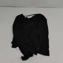 LilyCoco Womens Backless Long Sleeve Top Boat Neck Sexy Tie Back Shirt Solid Tee, L