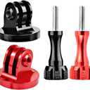 Alumium Tripod Mount Adapter, Gopro Threaded Adapter,Action Camera Tripod Adapter Compatible with GoPro Max, GoPro Hero, DJI Osmo Action Camera Two Groups (Red, Black)