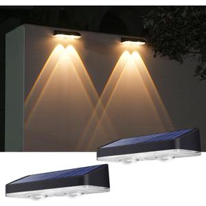 Solar Lights Outdoor Waterproof 3000K/4000K/6000K 3 Modes Solar Powered Dusk to Dawn Lighting for Mailbox, House Number, Address, Sign(2 Pack)