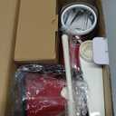 Cambom Rotary Cheese Grater Hand Crank Cheese Shredder for Fresh Cheese, Vegetable, Nuts,Non-slip Suction Base, Free Cleaning Brush Three Blades, Red