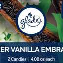 Glade 1-Wick Scented Candle Jar, Sheer Vanilla Embrace, Air Freshener Infused with Essential Oils, 4.08 Oz, 2 Count