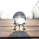 2.3in Sparkling Clear Crystal Ball with Stand 60mm Handcrafted Photography Prop for Magical Shots Elegant Home & Party Decor for Women