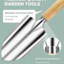 Gardening Tools - 10 Piece Heavy Duty Gardening Hand Tools Stainless Steel Garden Tools with Wooden Handle, Storage Garden Bag, Gardening Gifts for Women and Men